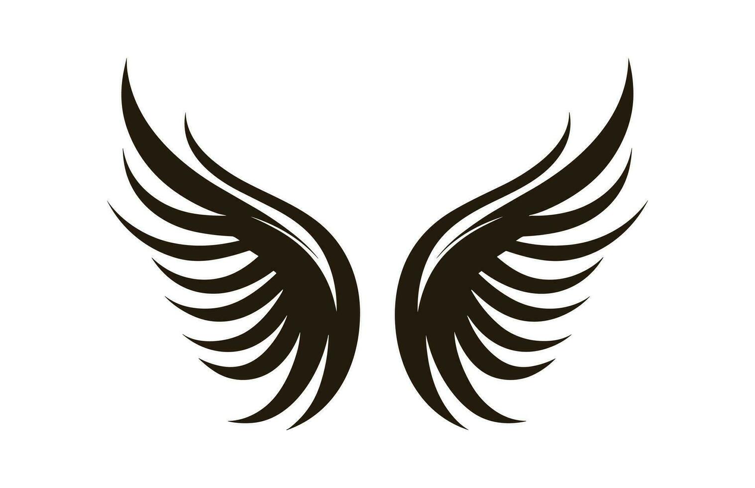 A Wings Silhouette black Vector isolated on a white background