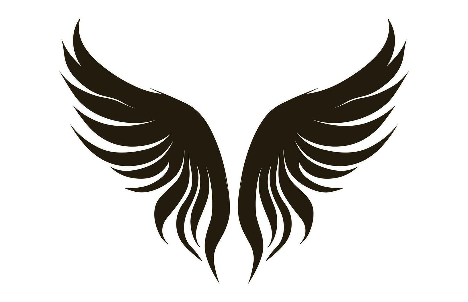 A Wings Silhouette black Vector isolated on a white background