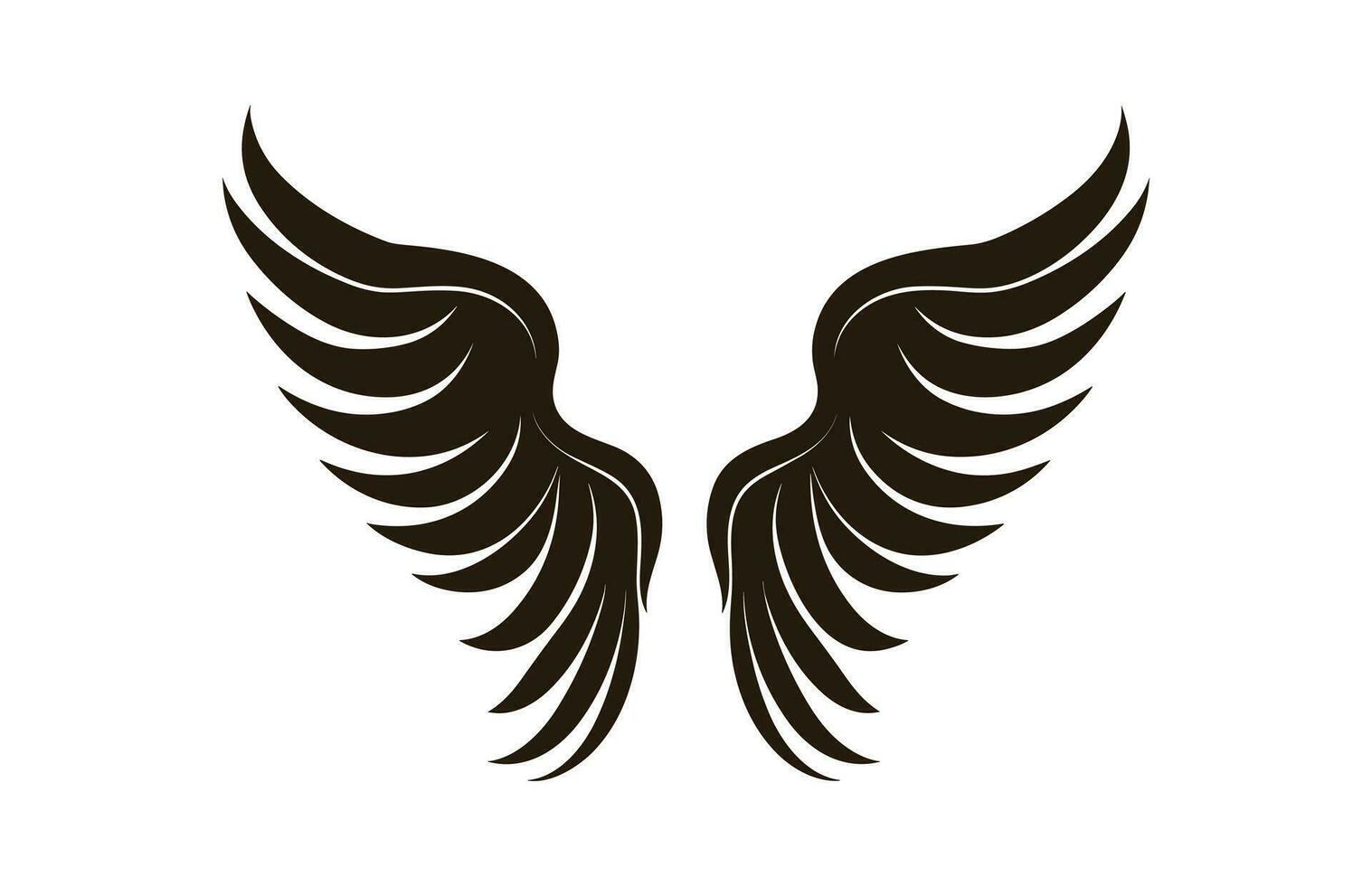A Wings Silhouette black Vector isolated on a white background
