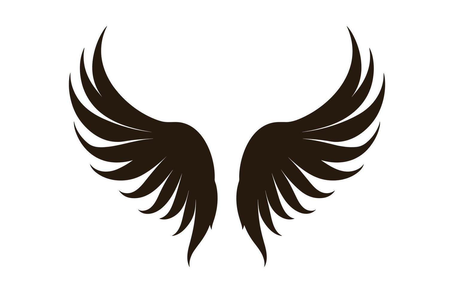 A Wings Silhouette black Vector free