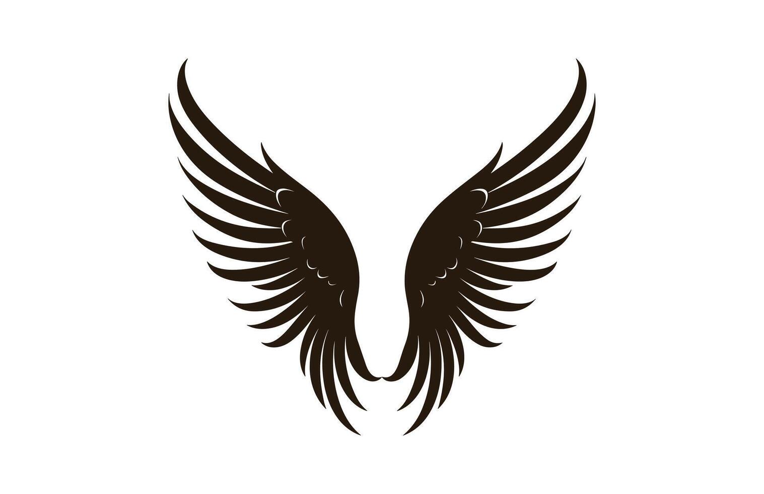 A Wings Silhouette black Vector free
