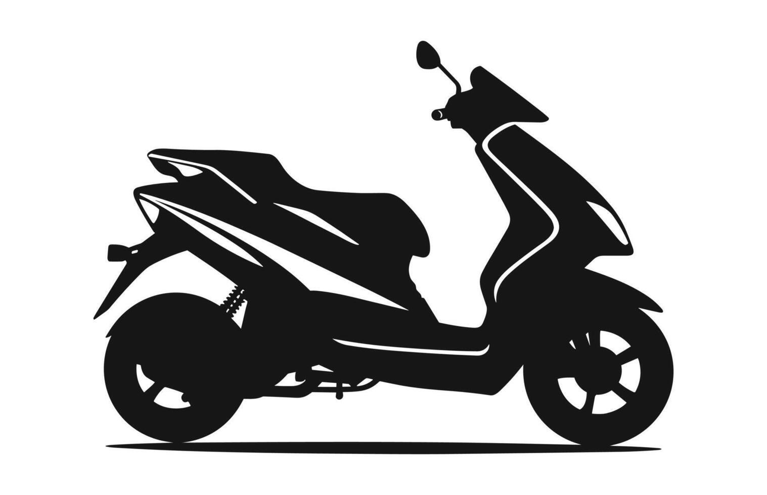 A Motorbike Scooter Vector black Silhouette isolated on a white background