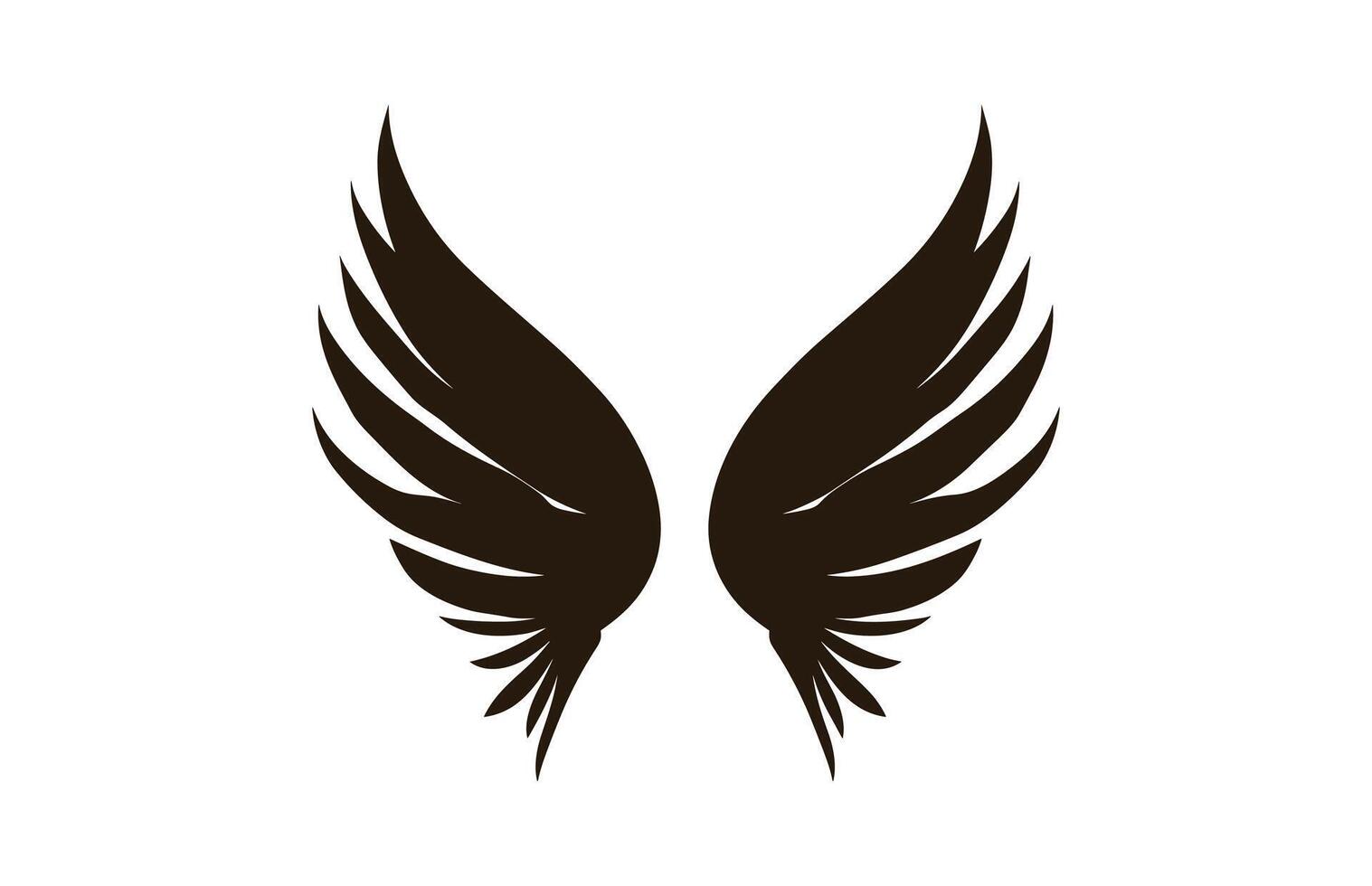 A Wings Silhouette black Vector free