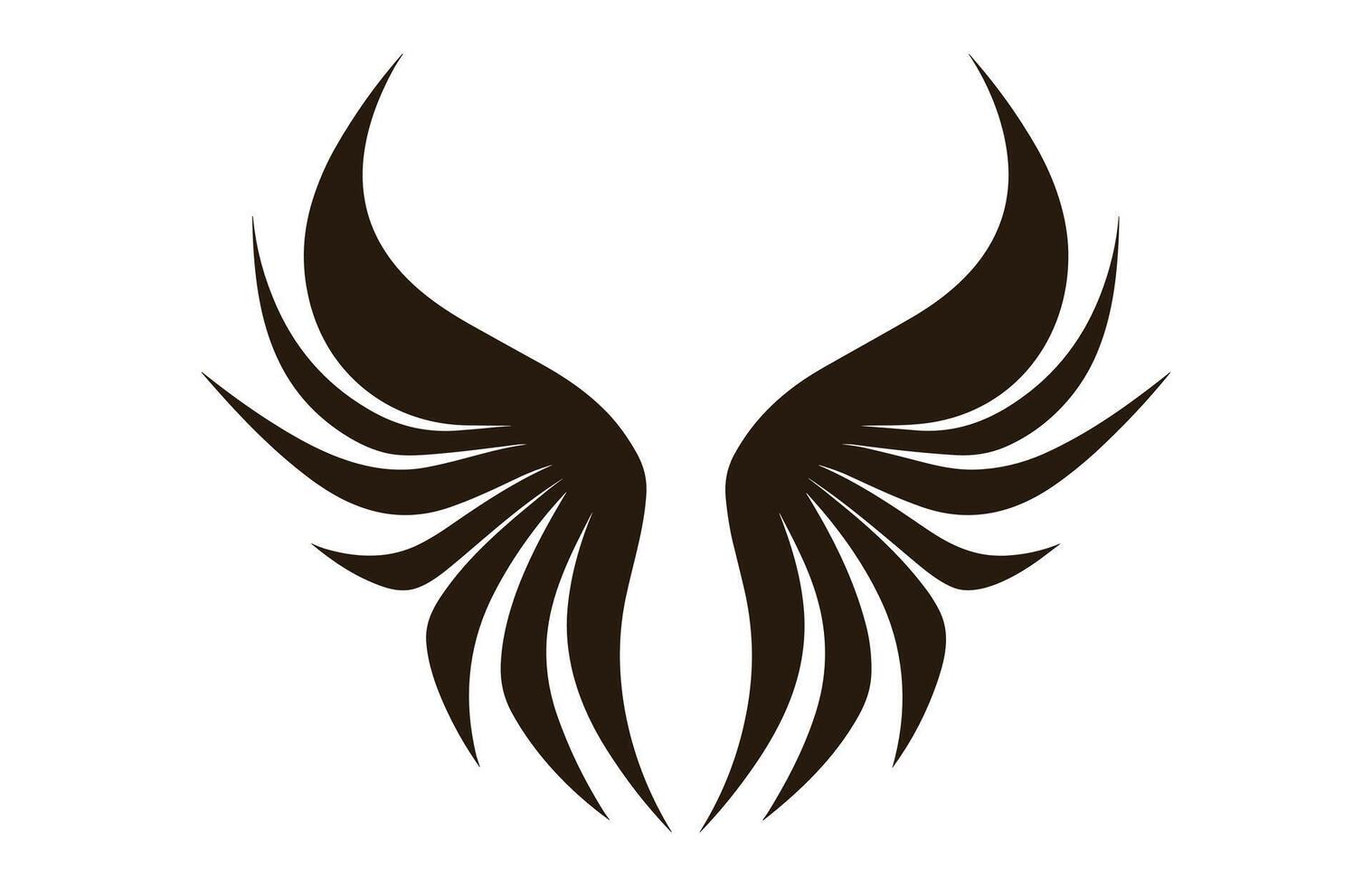 A Wings Silhouette black Vector free