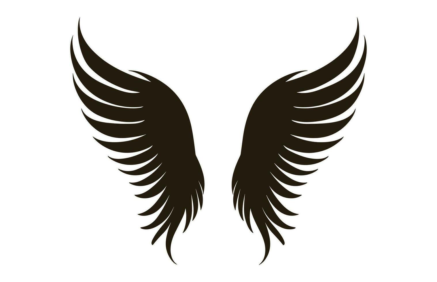 A Wings Silhouette black Vector isolated on a white background