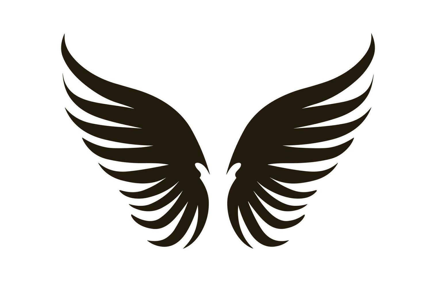 A Wings Silhouette black Vector isolated on a white background