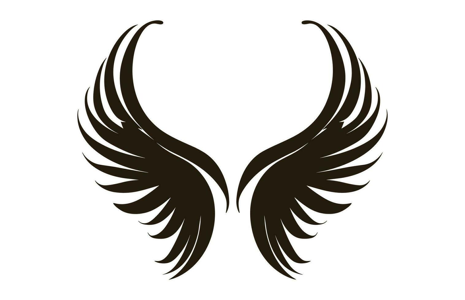 A Wings Silhouette black Vector isolated on a white background