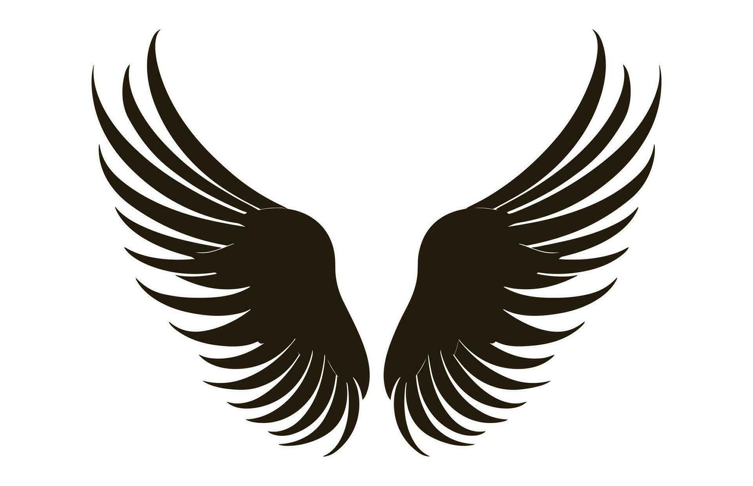 A Wings Silhouette black Vector isolated on a white background
