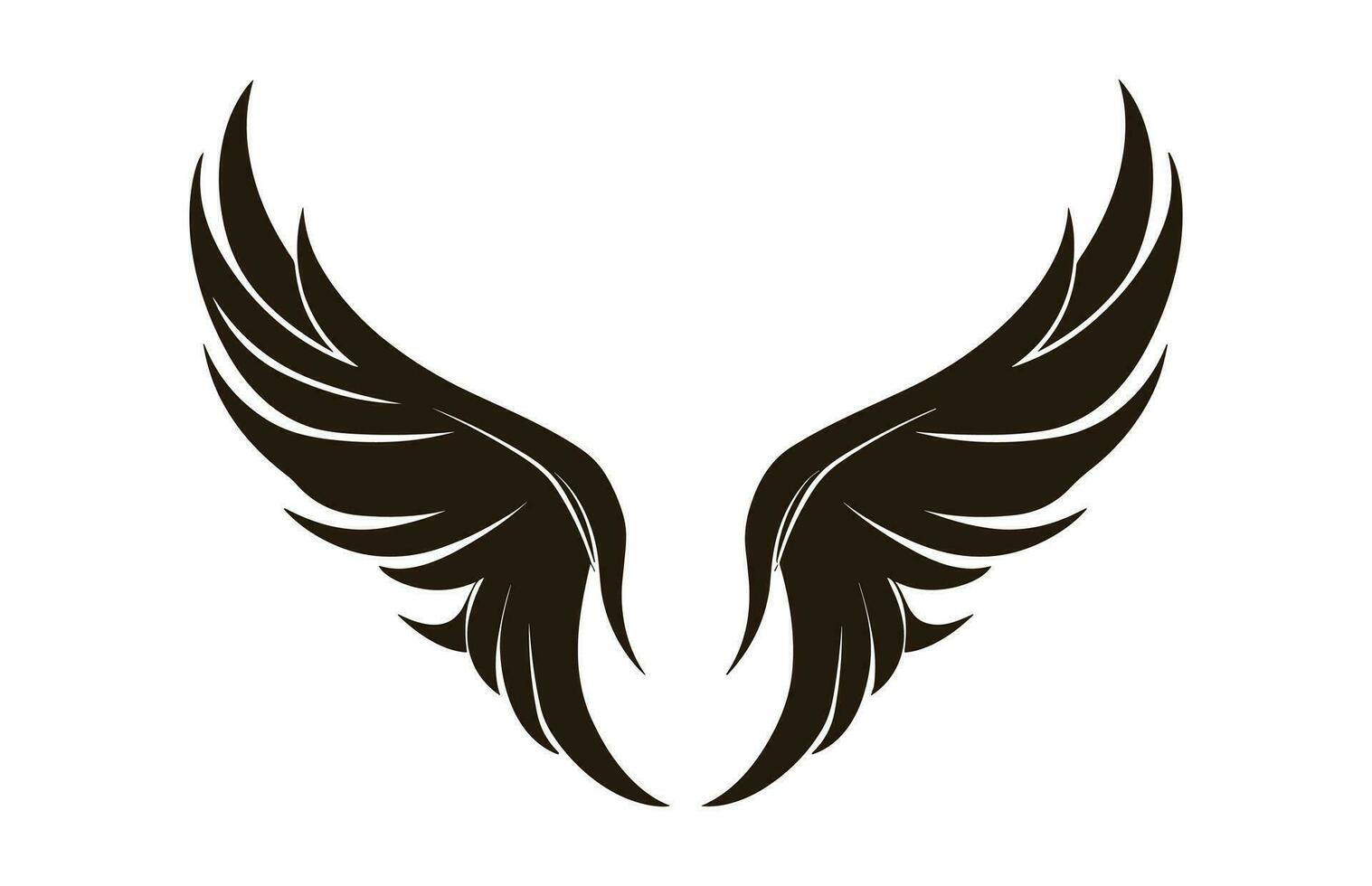 A Wings Silhouette black Vector isolated on a white background