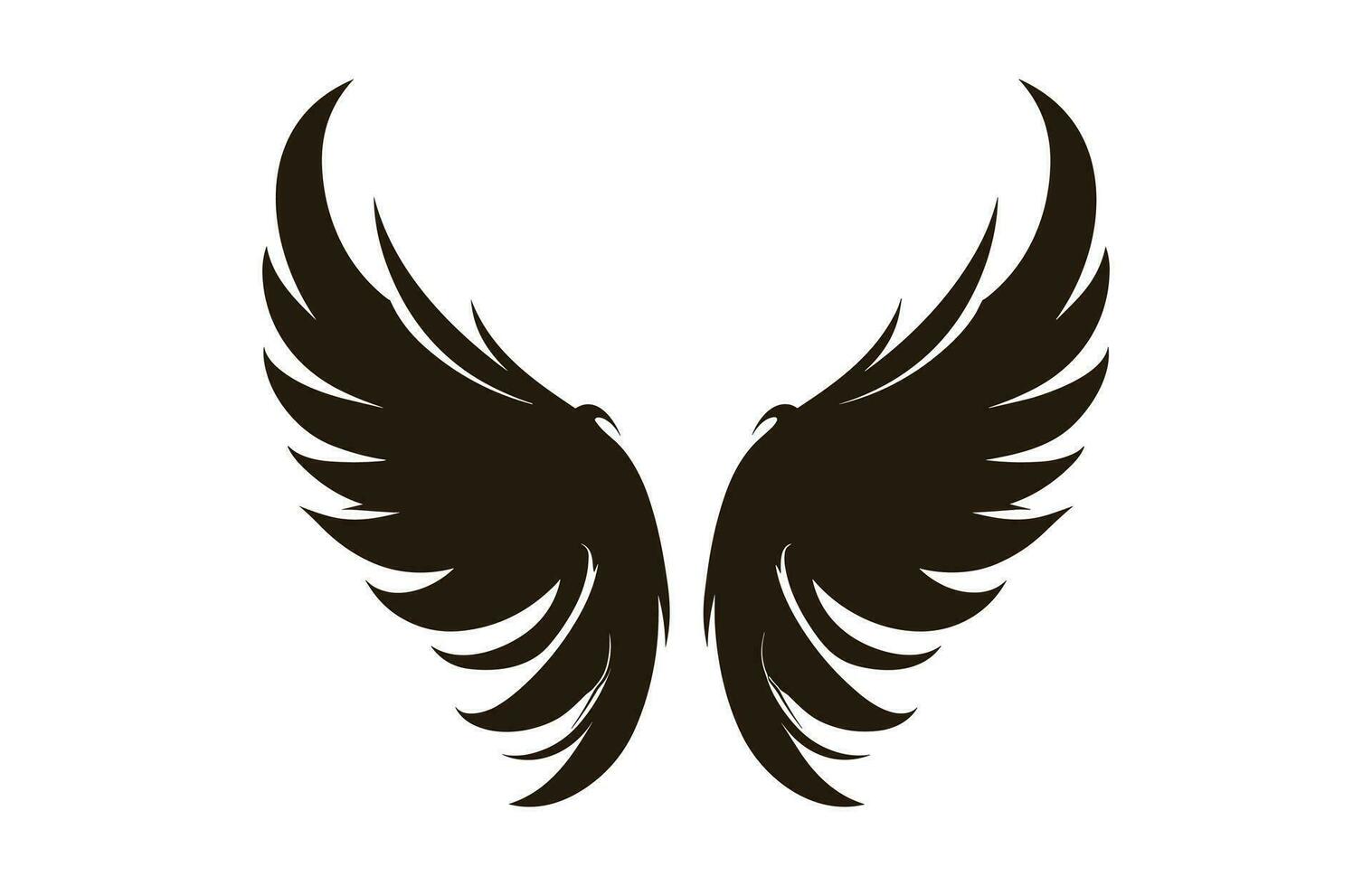 A Wings Silhouette black Vector isolated on a white background