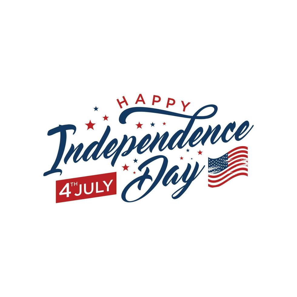 4th of july independence day lettering background vector