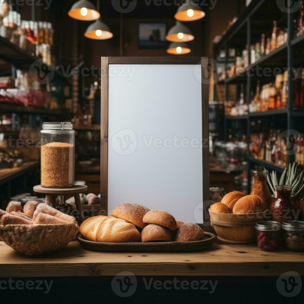 ai generado limpiar blanco blanco tableros para publicidad pancartas en tienda y supermercado áreas, márketing y descuento blanco tablero monitor diseños, bueno para anuncios, pancartas, vallas publicitarias foto