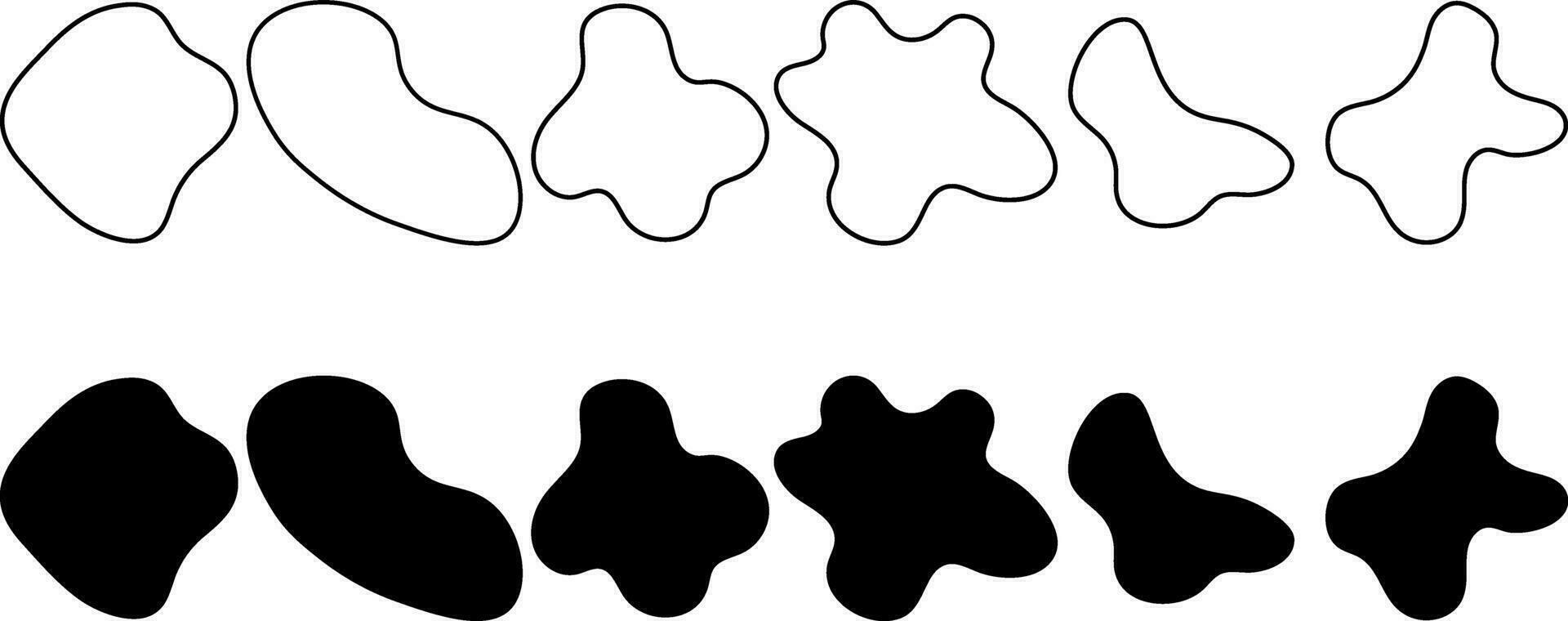 outline silhouette simple liquid shape set vector