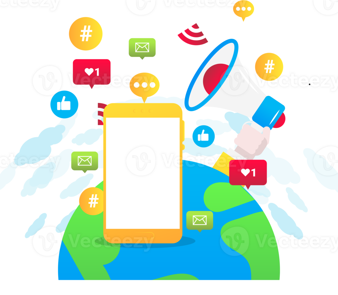 social media illustration png
