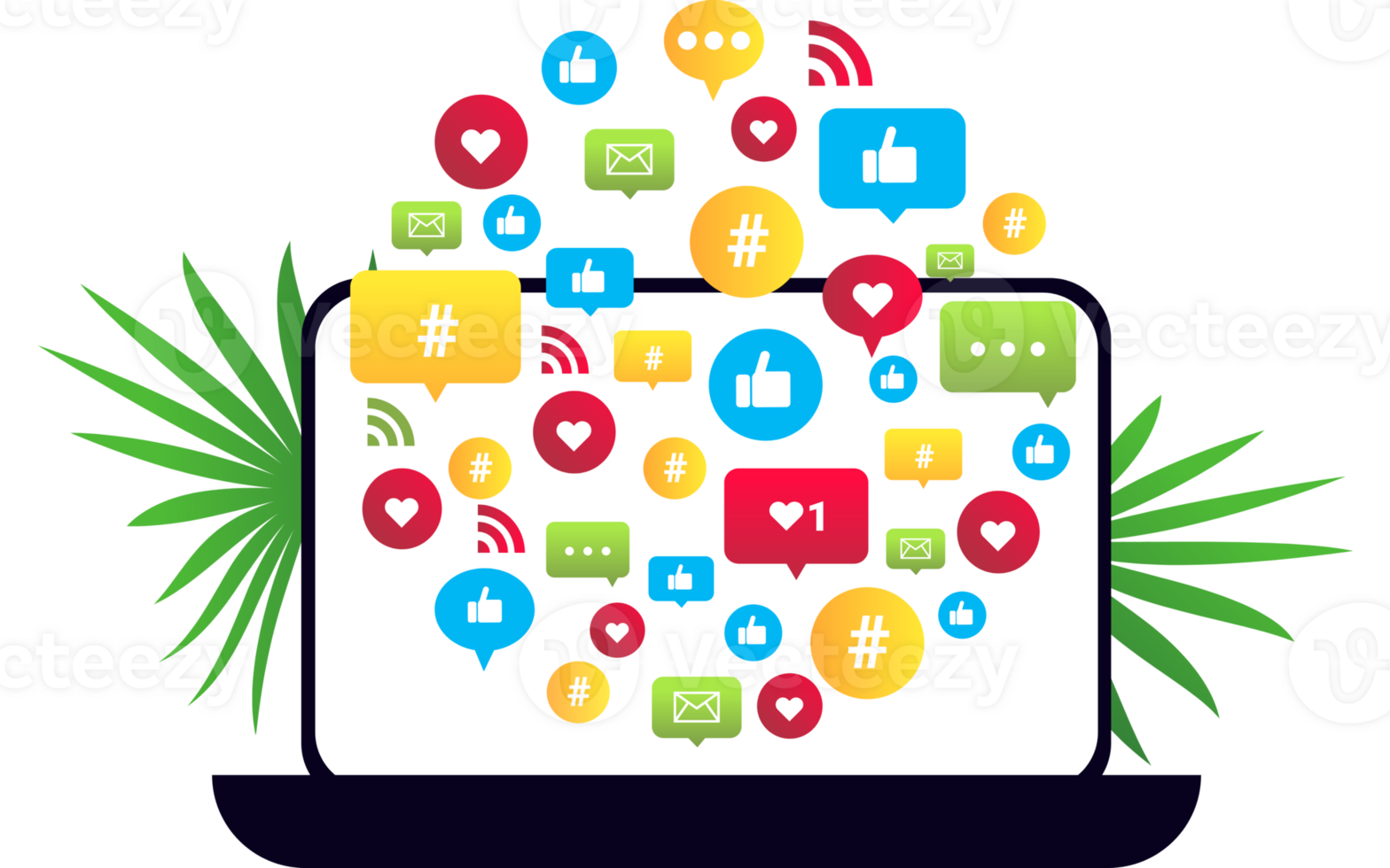 sociale media illustratie png