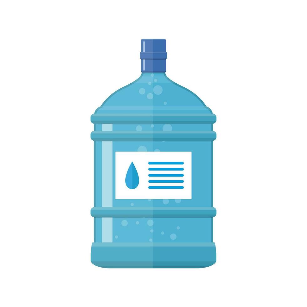 Office plastic bottle for water cooler, vector illustration in flat style isolated on white