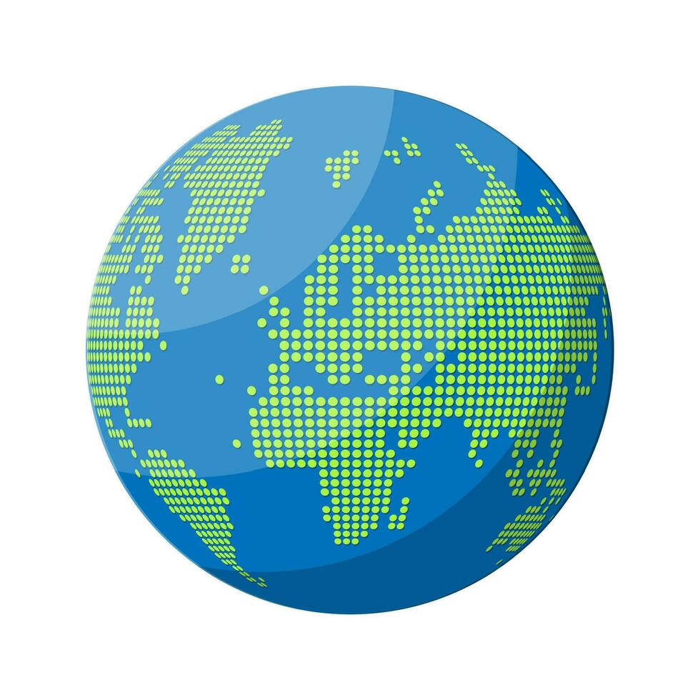 World map silhouette. Globe in dots. Cartography and geography. Vector illustration