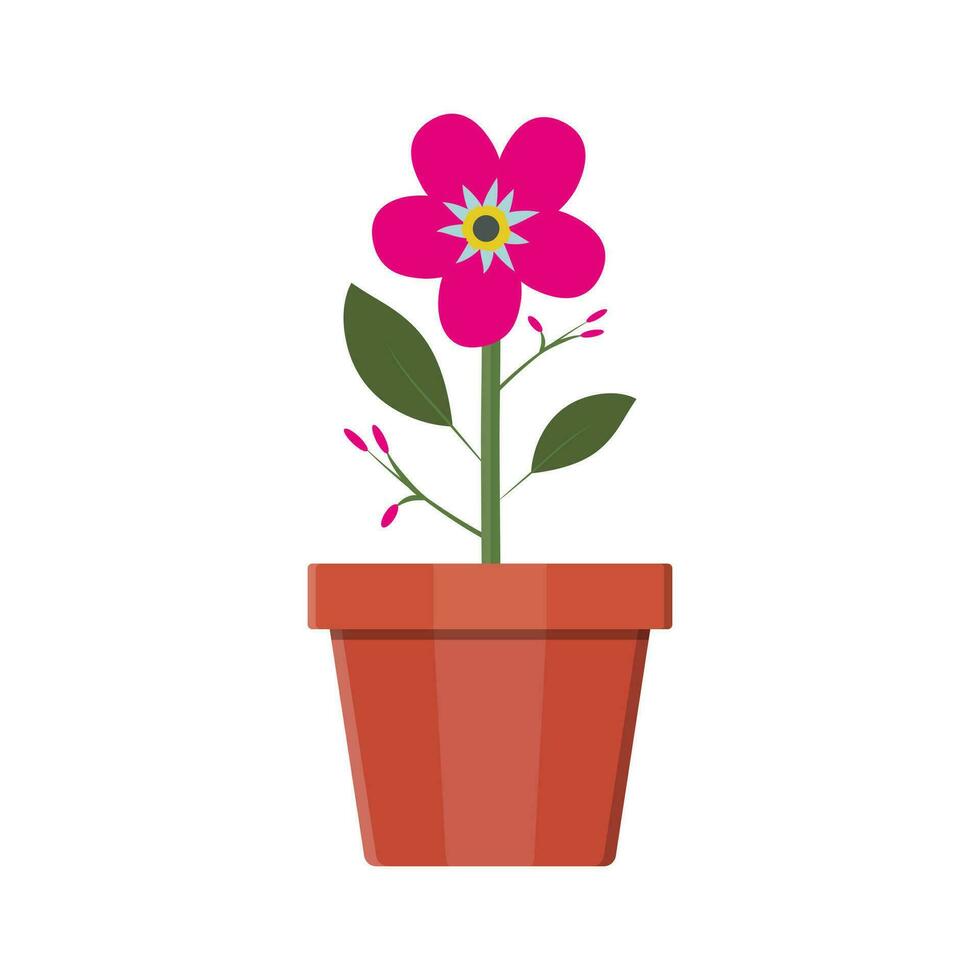 flor planta en flor maceta. decoración hogar planta. vector ilustración en plano estilo