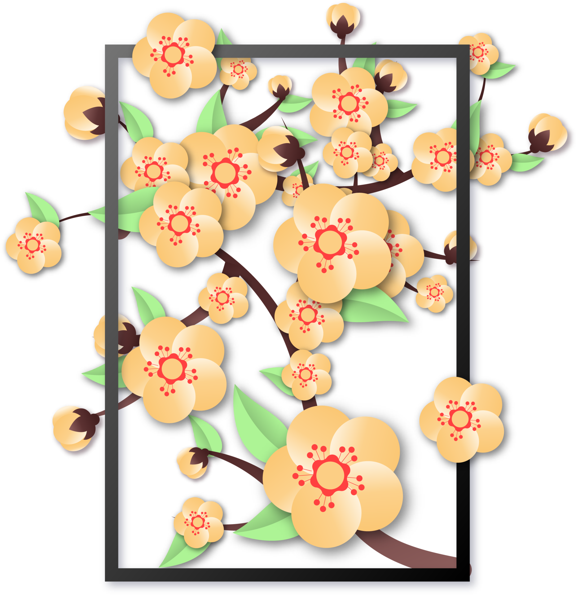 peach flowers illustration 35630535 PNG