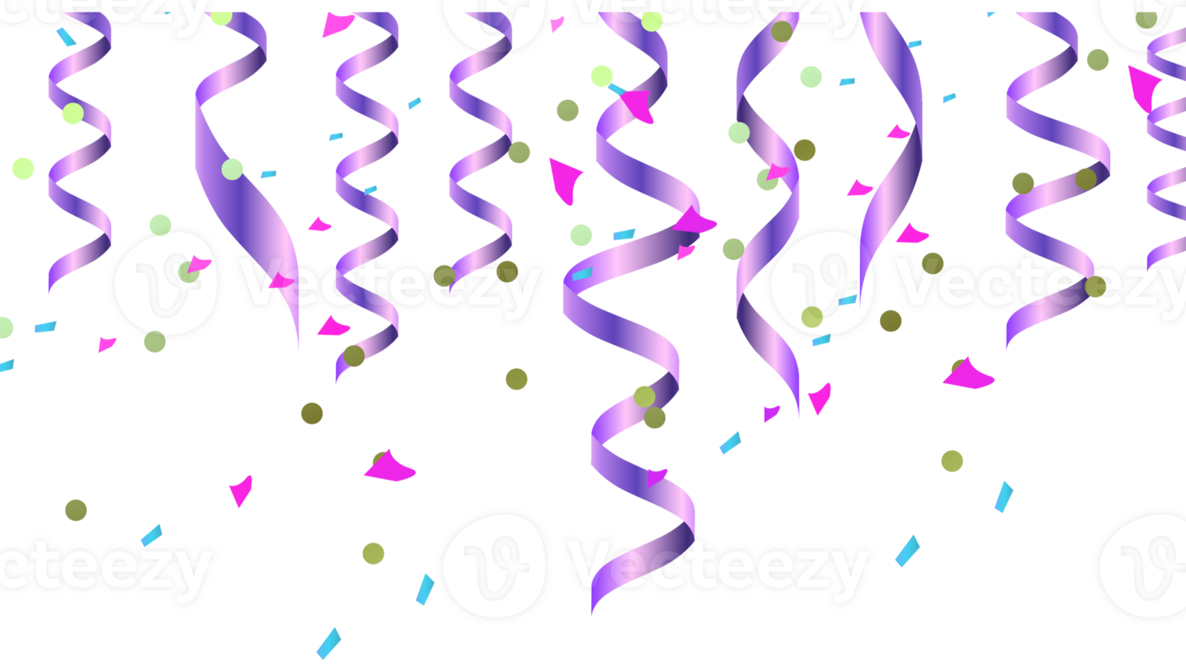 festive serpentine and confetti png