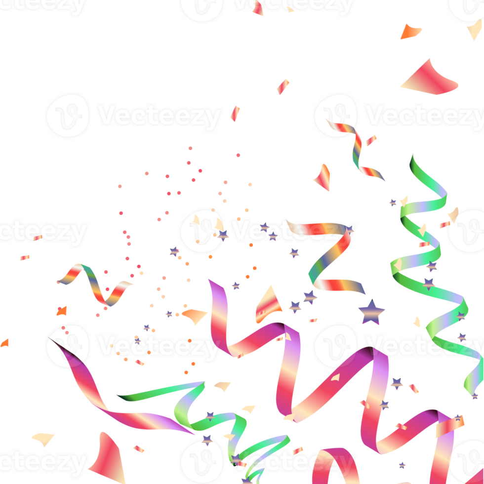 festive serpentine and confetti png