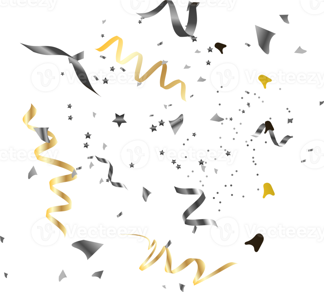 festive serpentine and confetti png