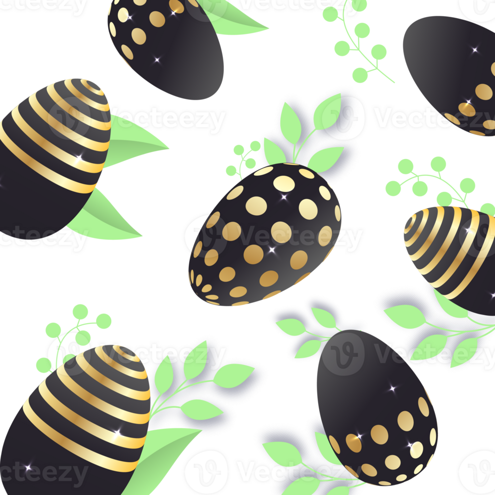 easter black and gold  illustration png