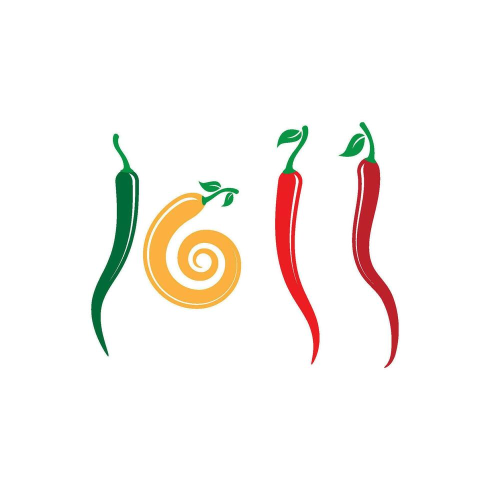 Red hot natural chili icon vector Illustration