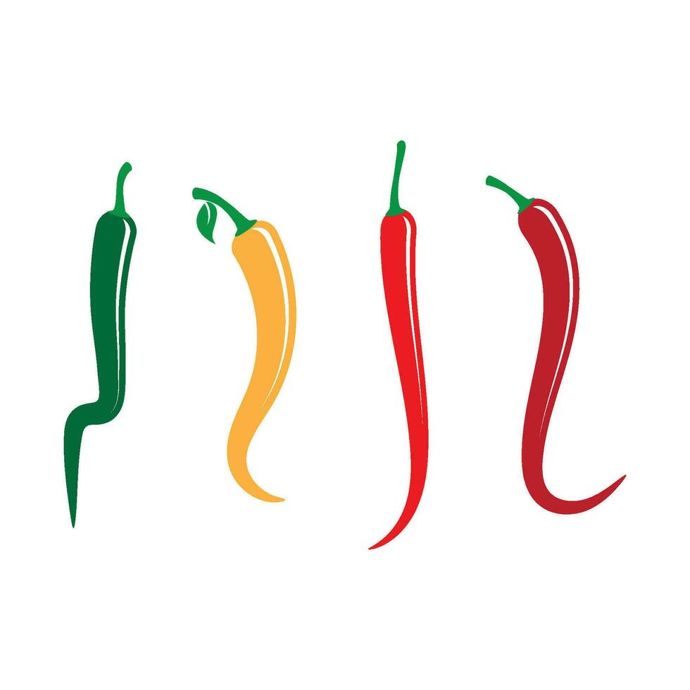 Red hot natural chili icon vector Illustration