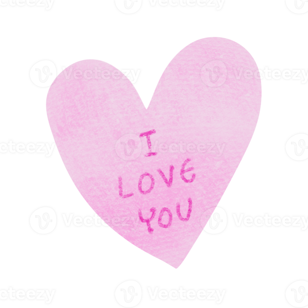 The pink heart png image for love or Valentine's Day concept.