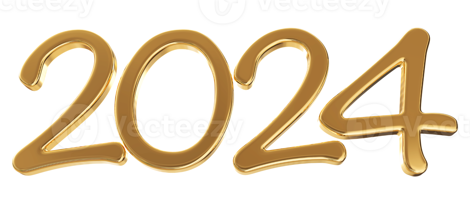 2024 Happy New Year - 3D Number png