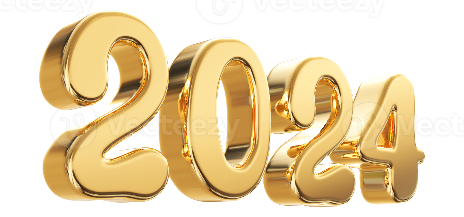 2024 Happy New Year - 3D Number png