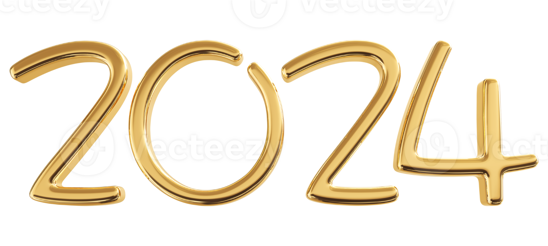 2024 Happy New Year - 3D Number png