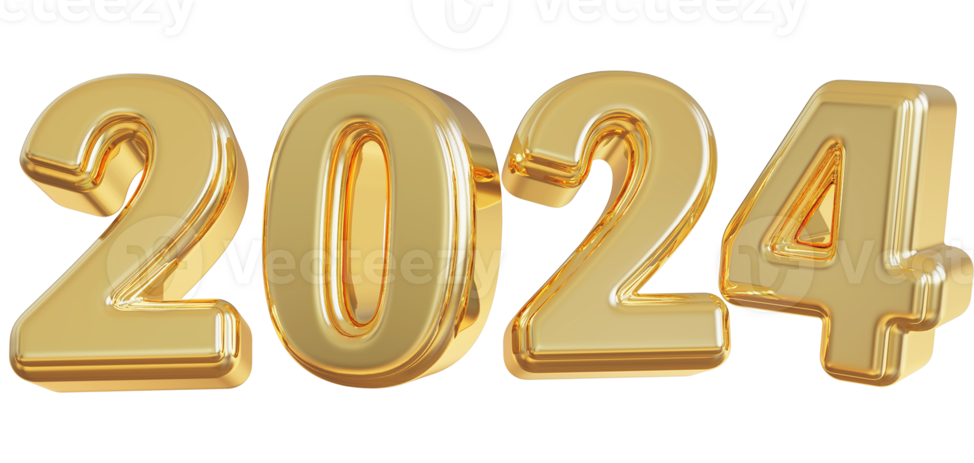 2024 Happy New Year - 3D Number png
