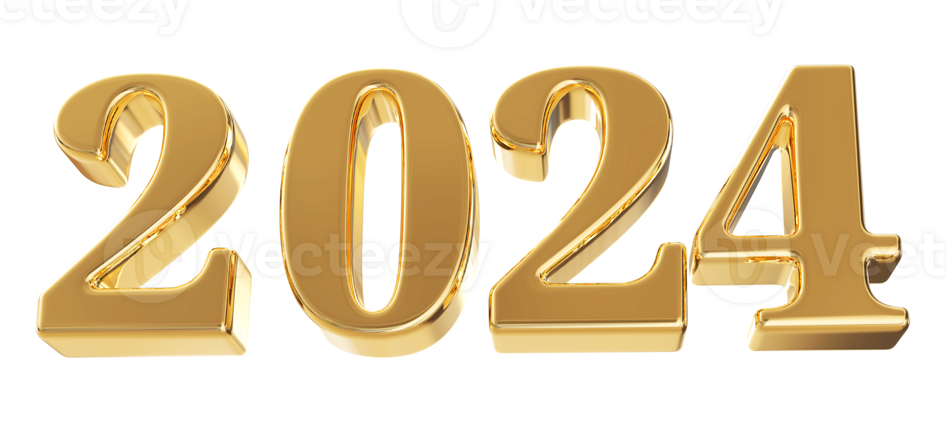 2024 Happy New Year - 3D Number png