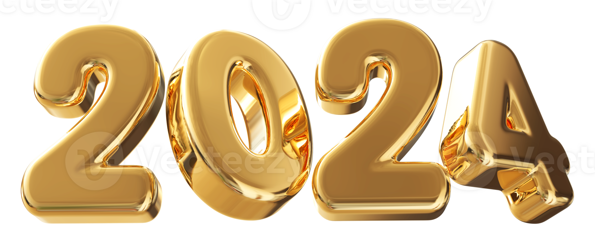 2024 Happy New Year - 3D Number png