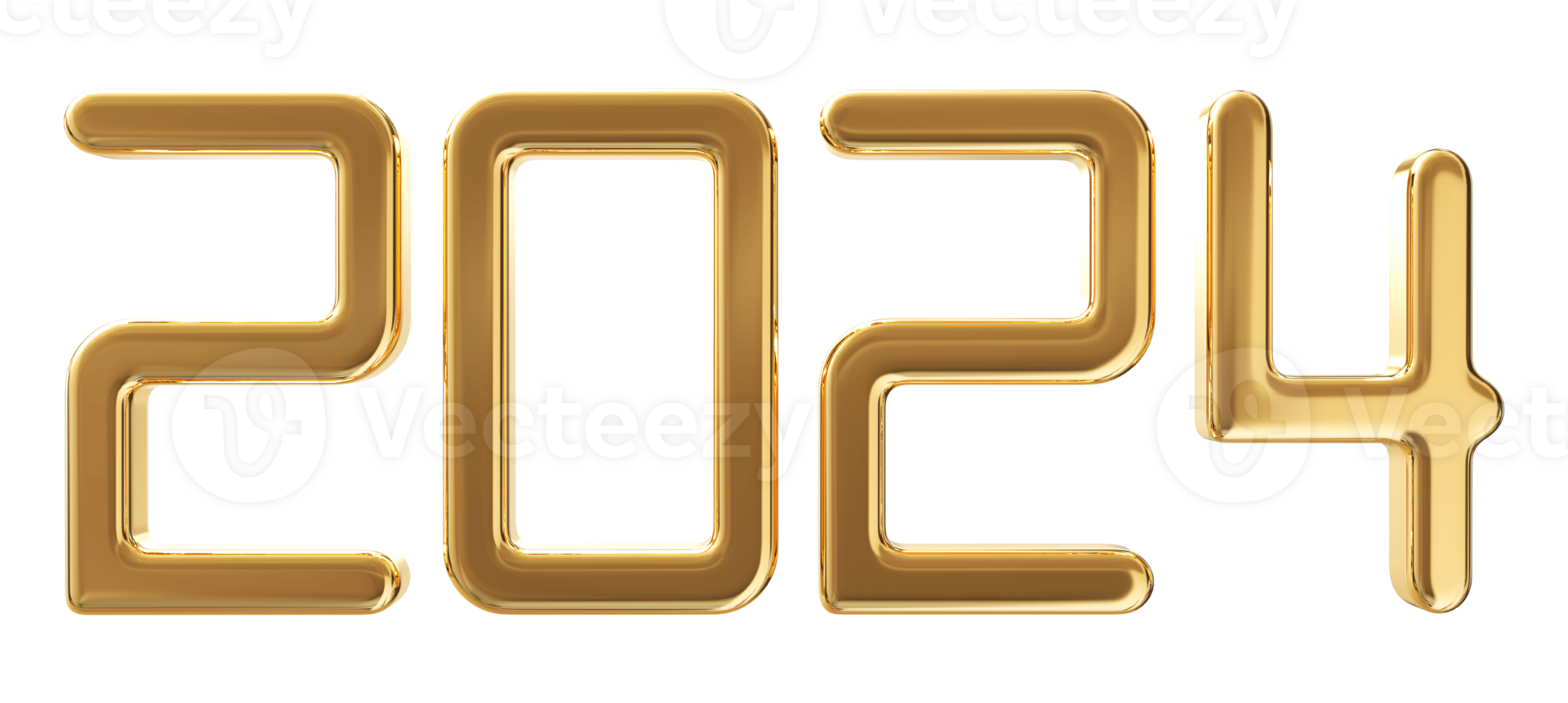 2024 Happy New Year - 3D Number png