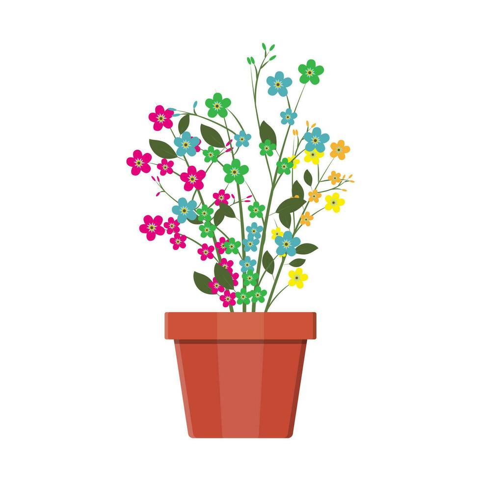 flor planta en flor maceta. decoración hogar planta. vector ilustración en plano estilo