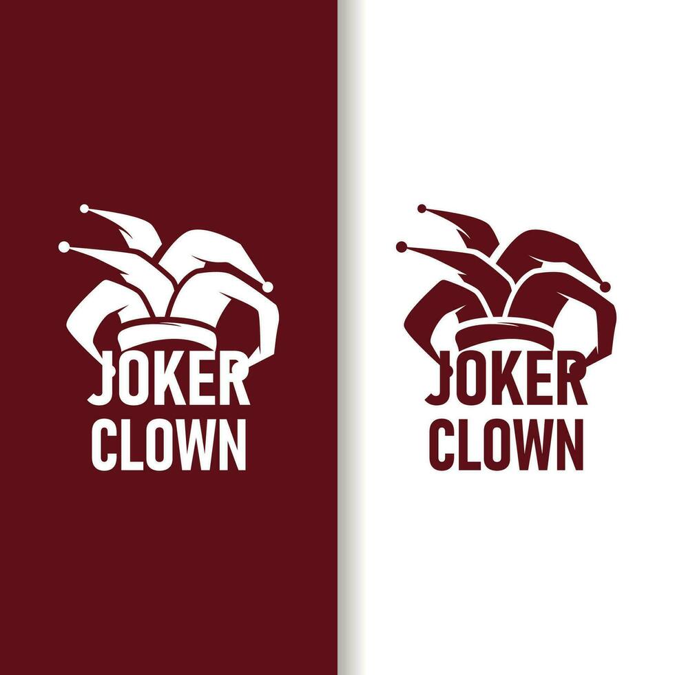 Simple illustration template jester hat logo minimalist joker clown design vector