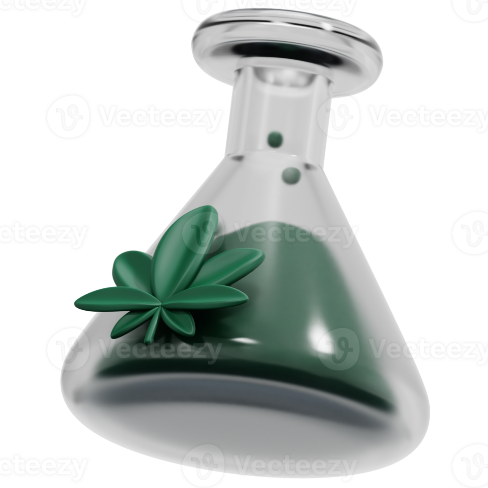 flask 3d render icon illustration png