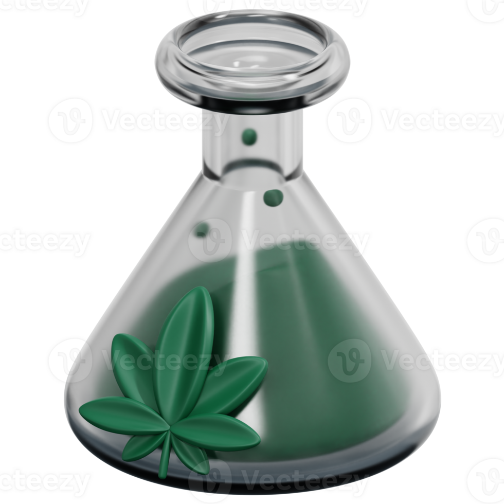 flask 3d render icon illustration png