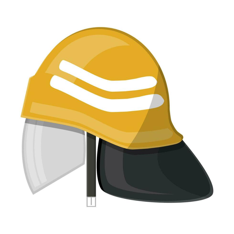 bombero casco. fuego equipo. vector ilustración en plano estilo