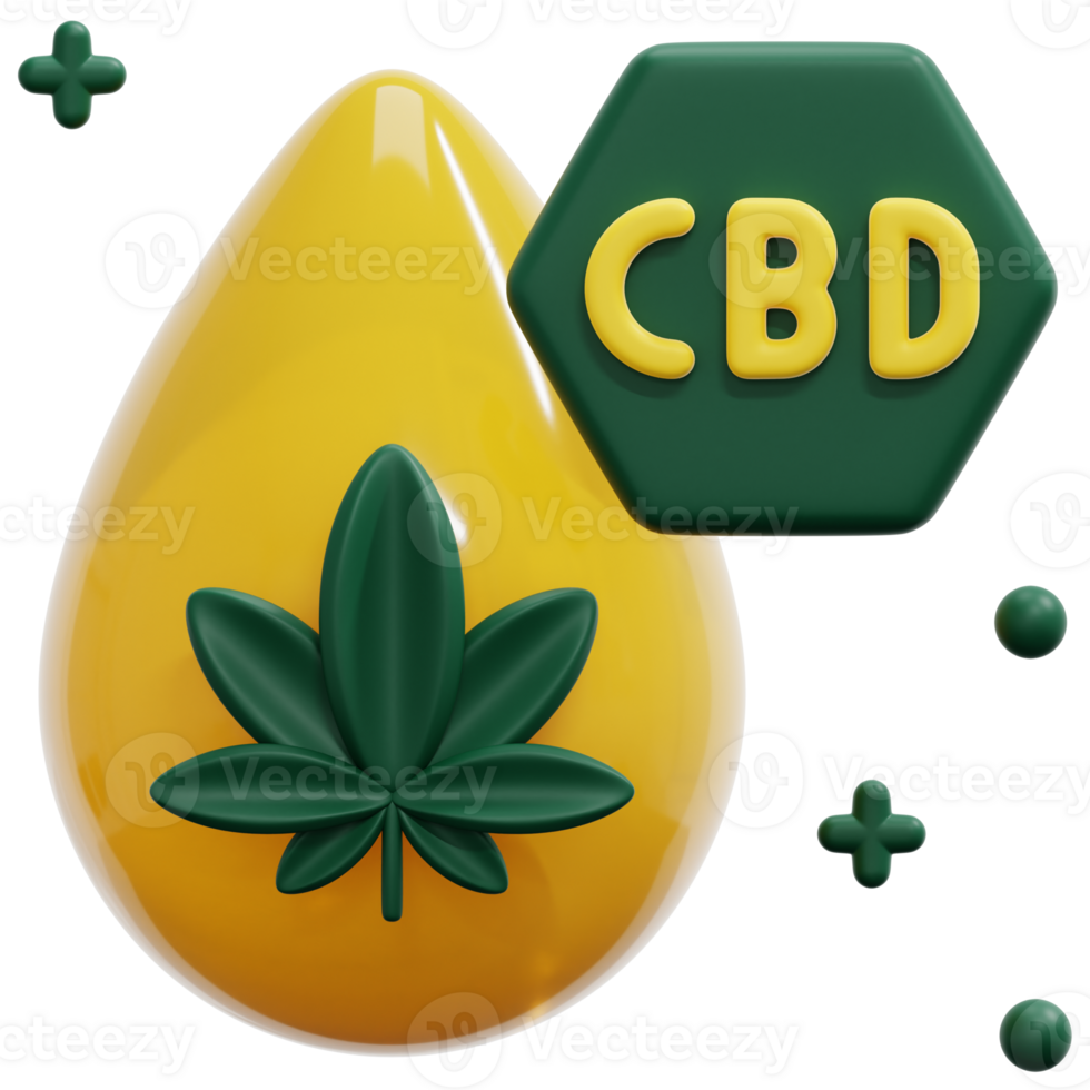 cbd oil 3d render icon illustration png