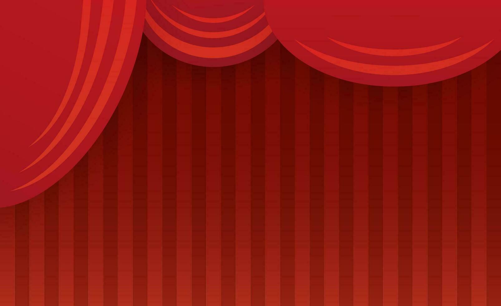 Abstract theater stage with red curtain. Vector illustration