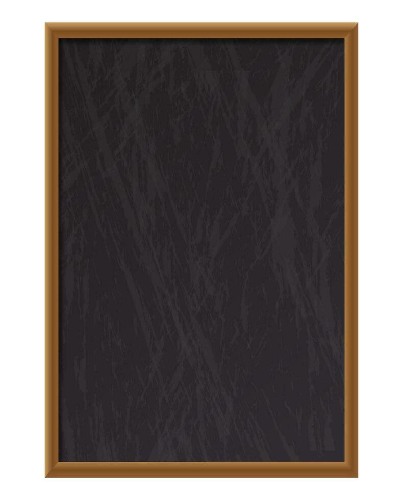 Vertical empty wooden chalk board. for restaurant and cafe menu. vector illustration on white background