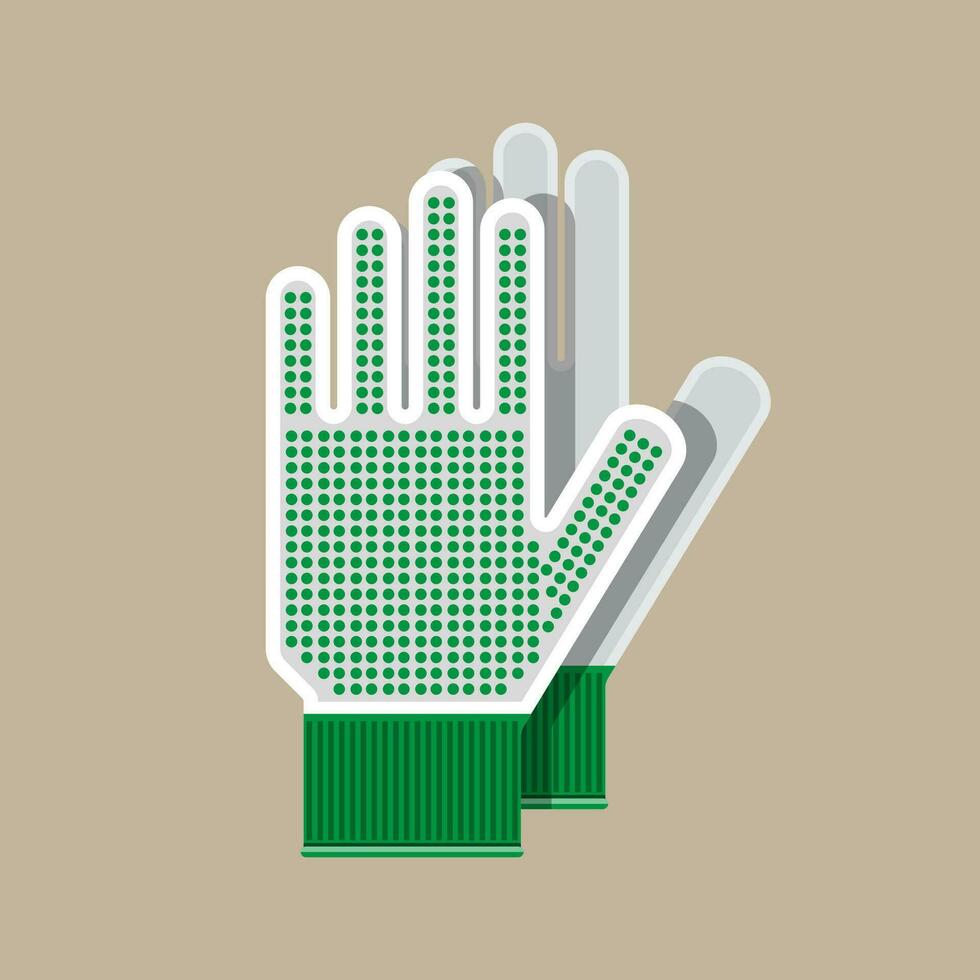 Cloth gloves. Gloves for gardening and garden. Work and protective equipment. Vector illustration in flat style