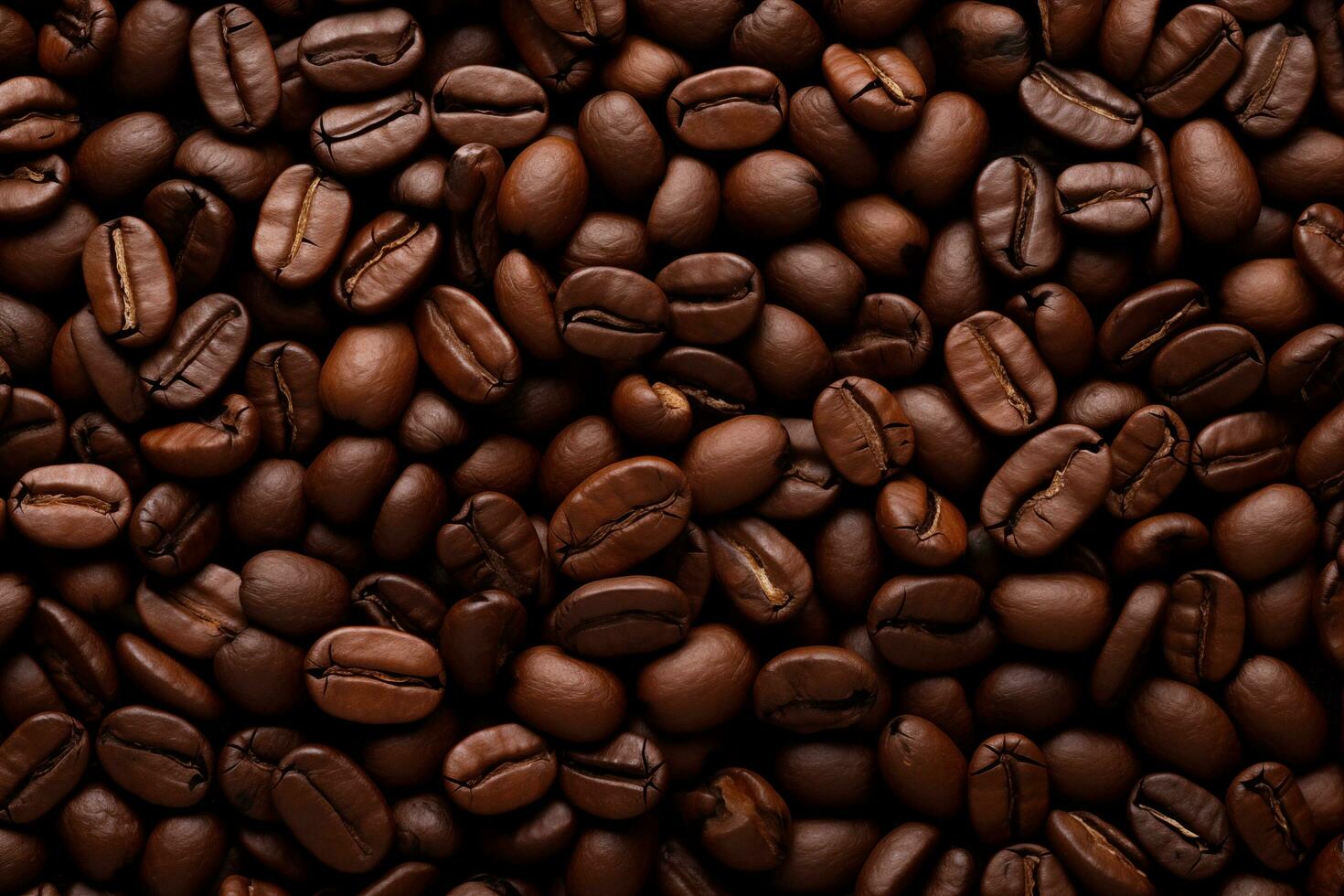 AI generated Coffee beans top view background by Generative AI photo