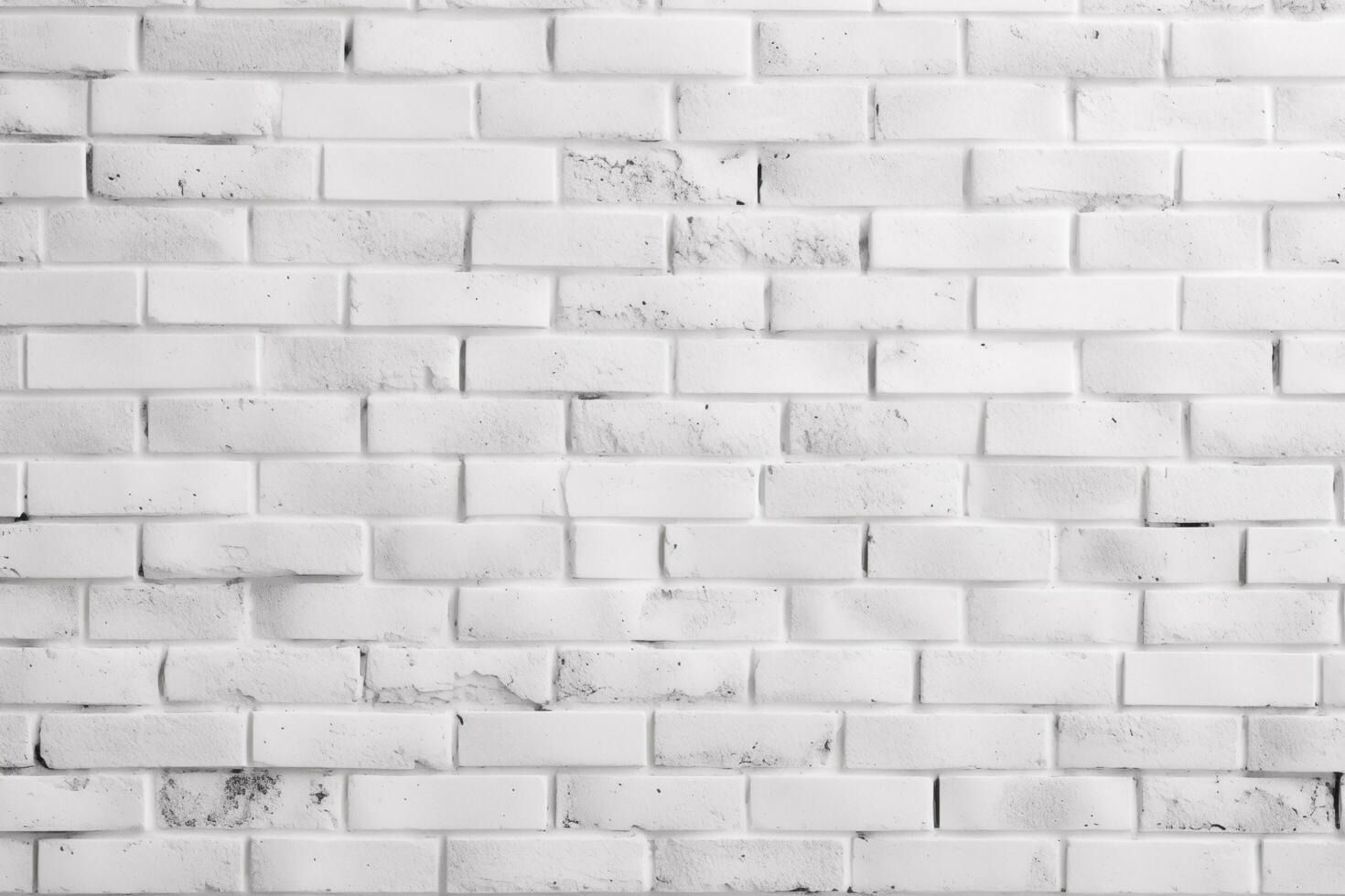 AI generated White brick wall background by Generative AI photo