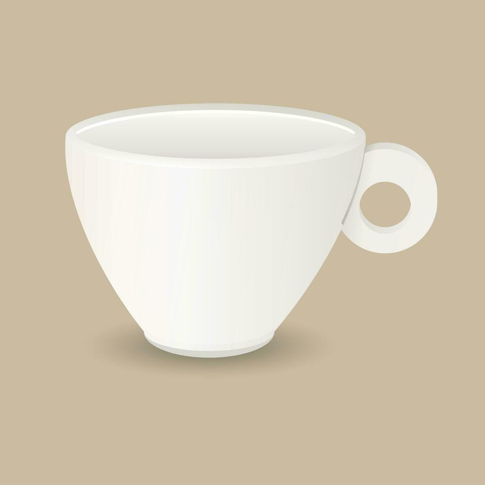Ceramic white espresso coffee cup vector ullustration