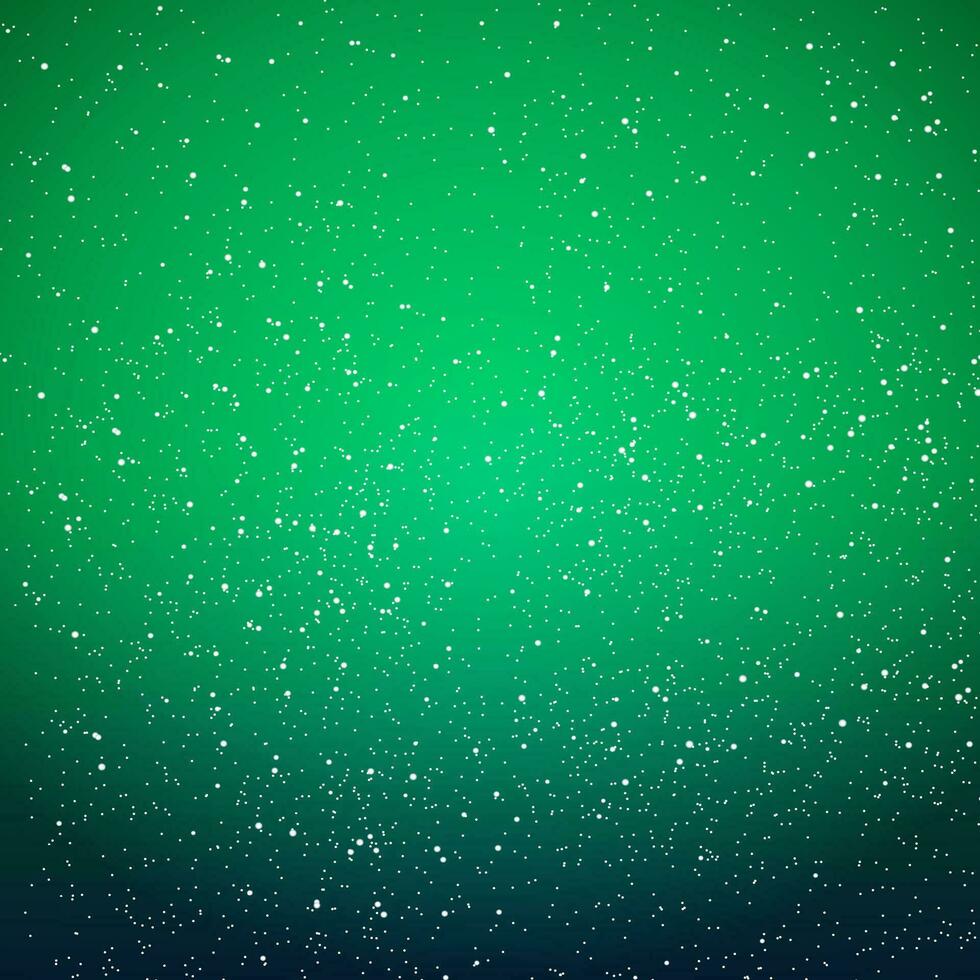 Green Winter background with snowflakes, vector illustration